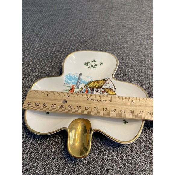 Vintage Carrigaline Pottery 3 Leaf Clover Trinket Candy Dish Ashtray - Picture 3 of 7